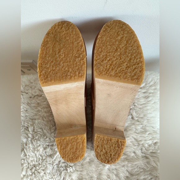 Elsa High Heel Tan Leather Clogs - Picture 8 of 8